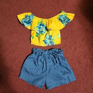 18-24 Month Toddler Girl Shorts and Crop Top Set